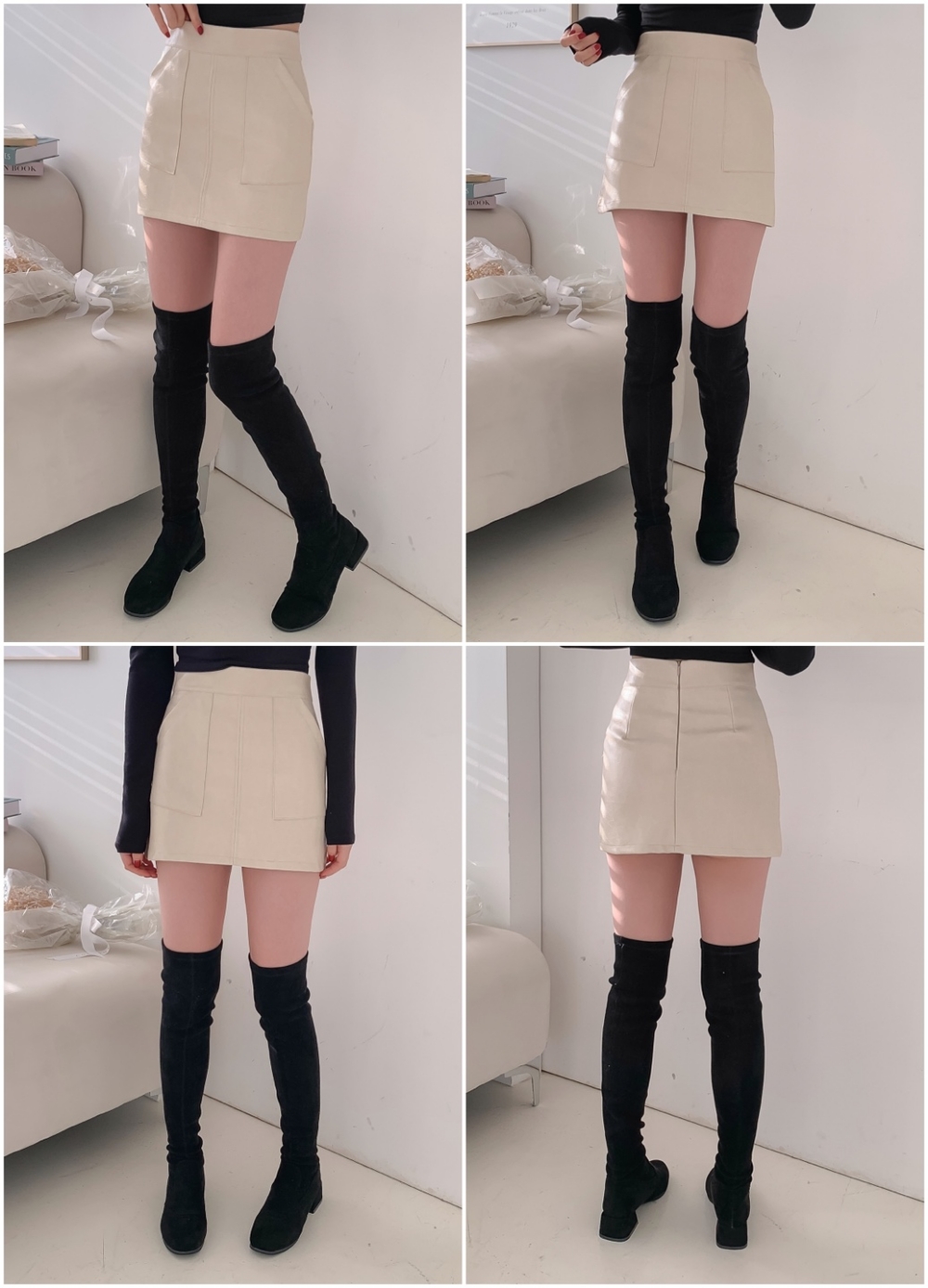 パンツ裏地ポケットレザー調ミニスカート | 詳細画像29