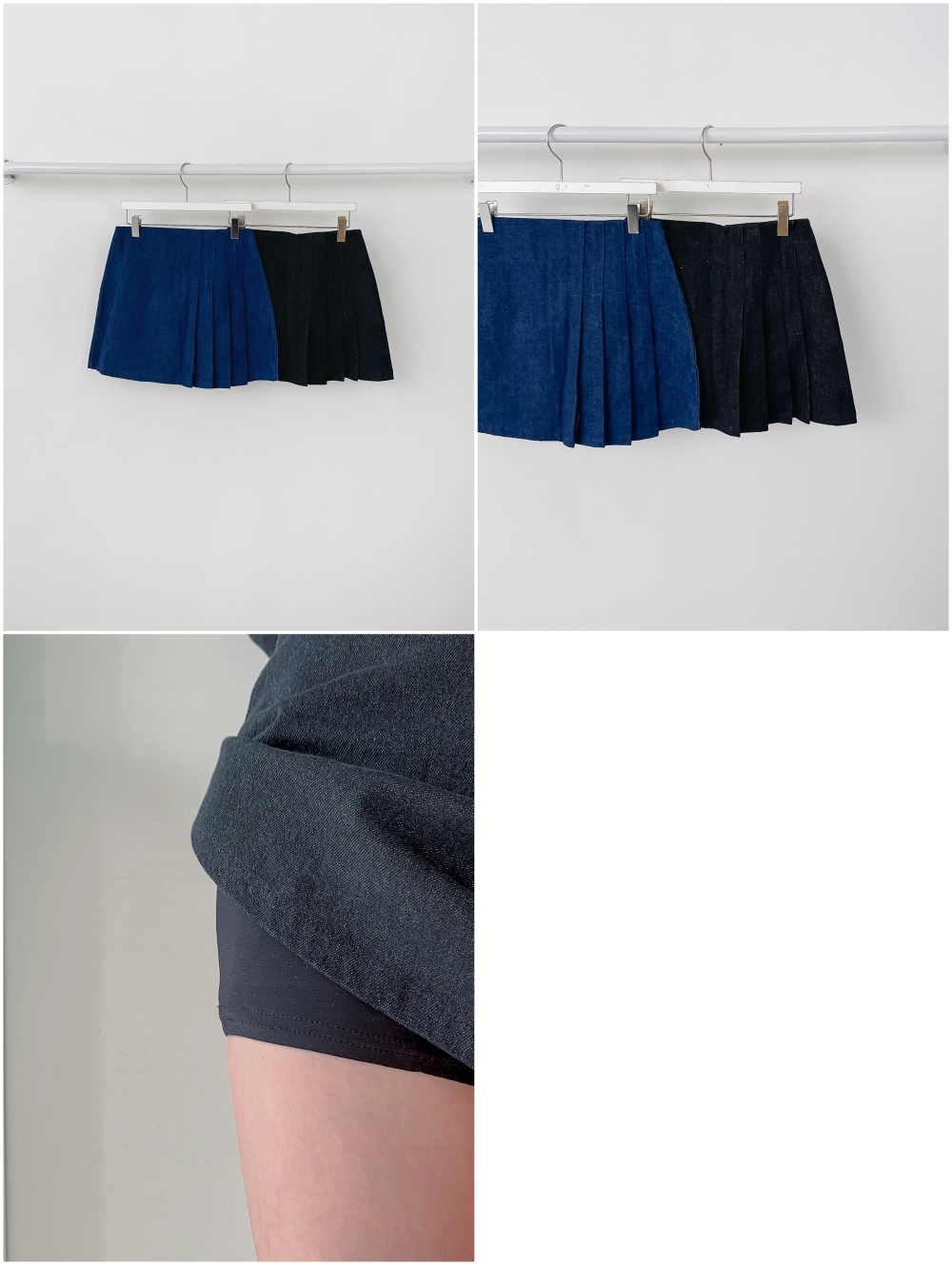パンツ裏地デニムプリーツミニスカートSET | 詳細画像5