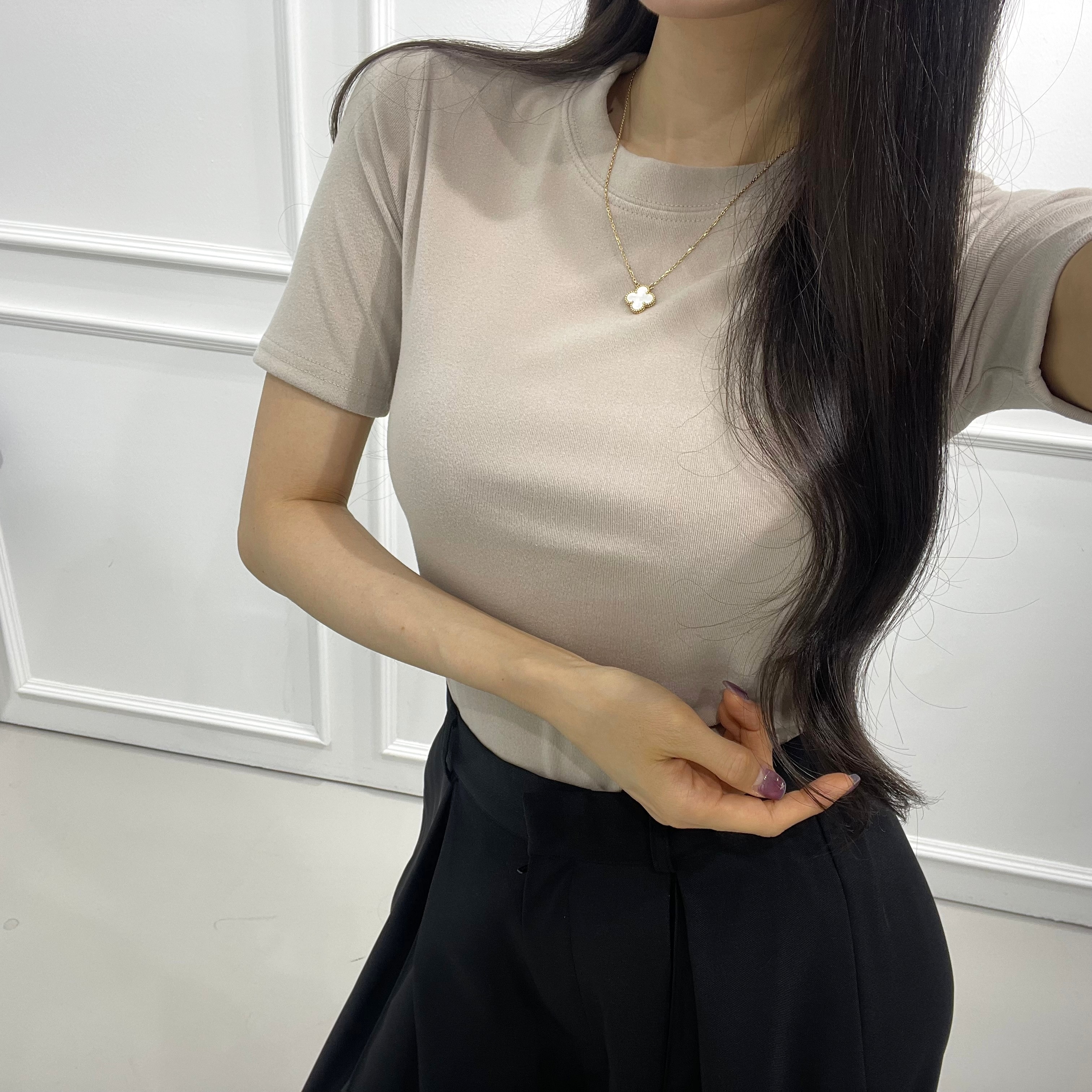 起毛半袖スリムTシャツ | 詳細画像3