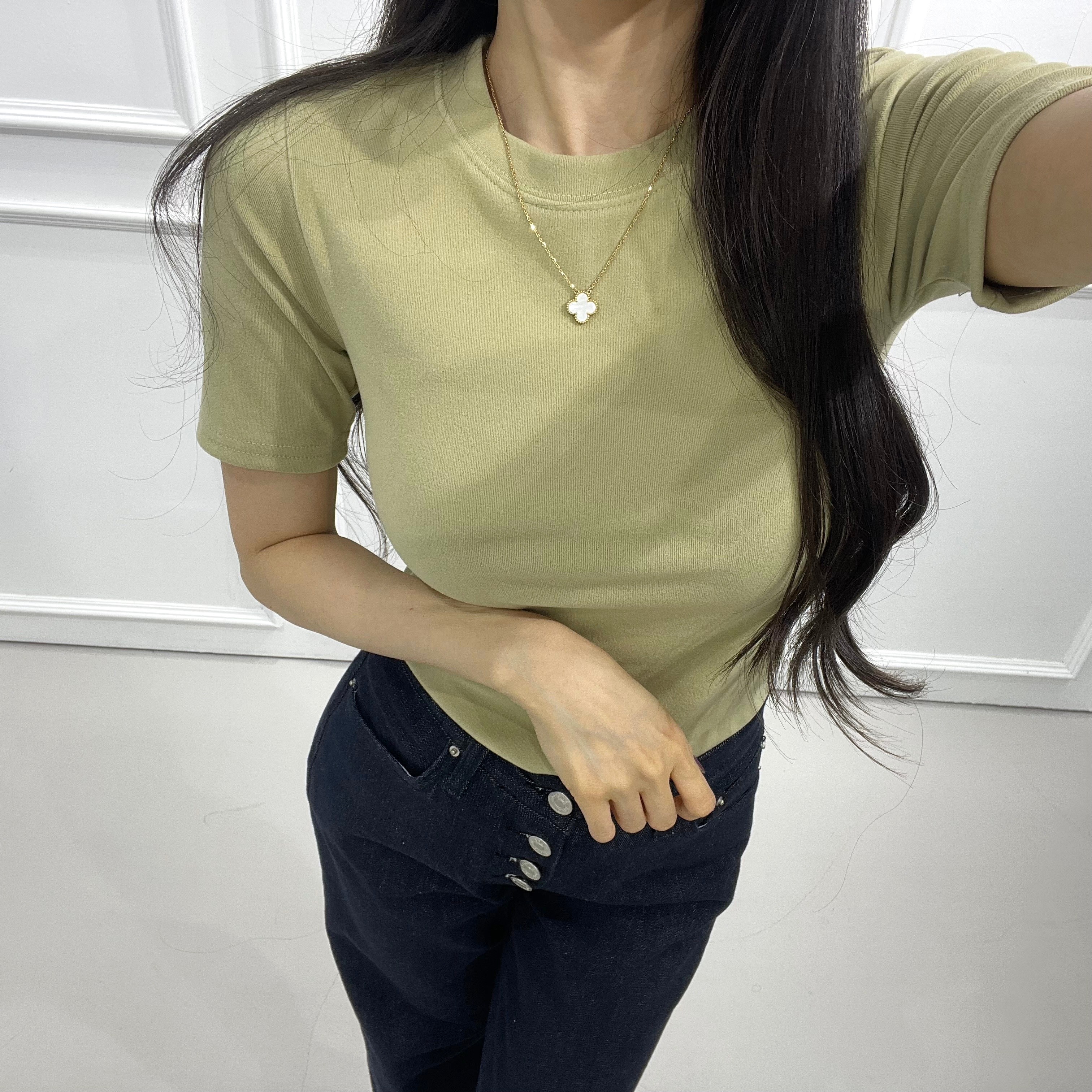 起毛半袖スリムTシャツ | 詳細画像13