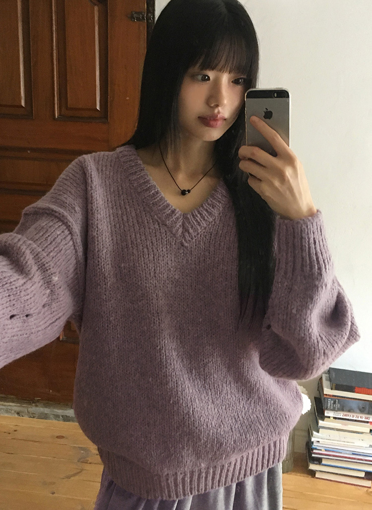 Vネックドロップショルダーボカシニット | レディースファッション通販 Vネックドロップショルダーボカシニット | レディースファッション通販
