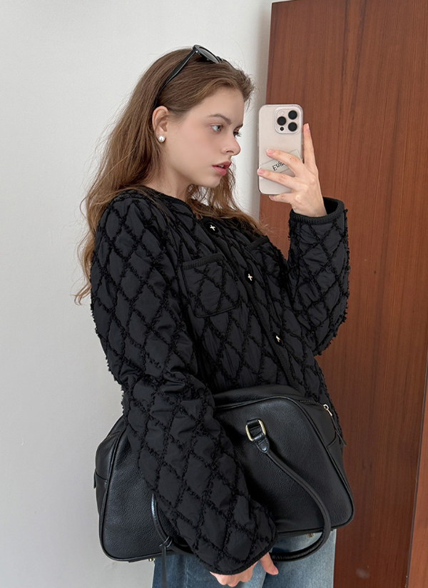 ダイヤツイードキルティングジャケット | レディースファッション通販