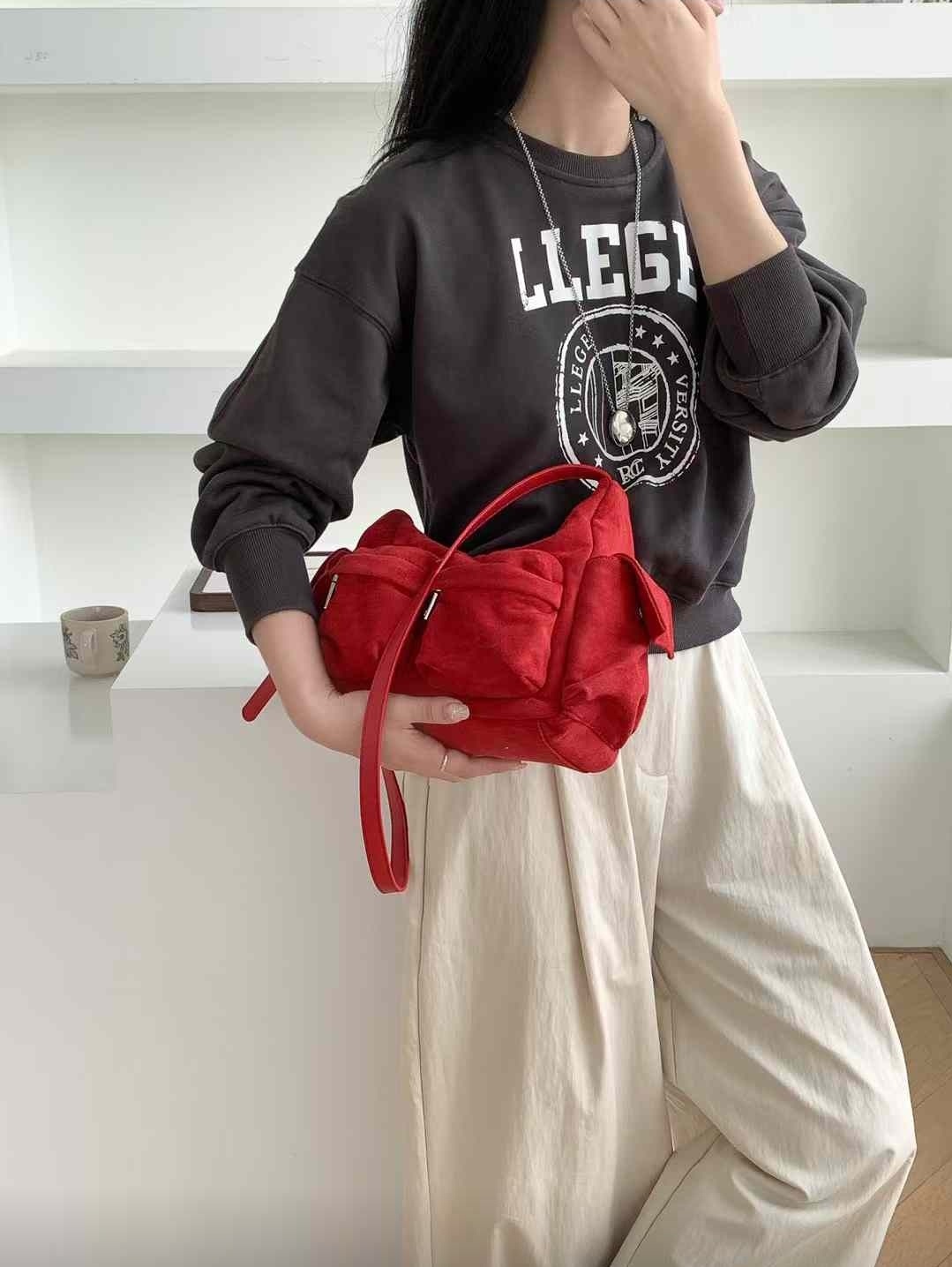 スエード調ジップポケットショルダーバッグ | 詳細画像2