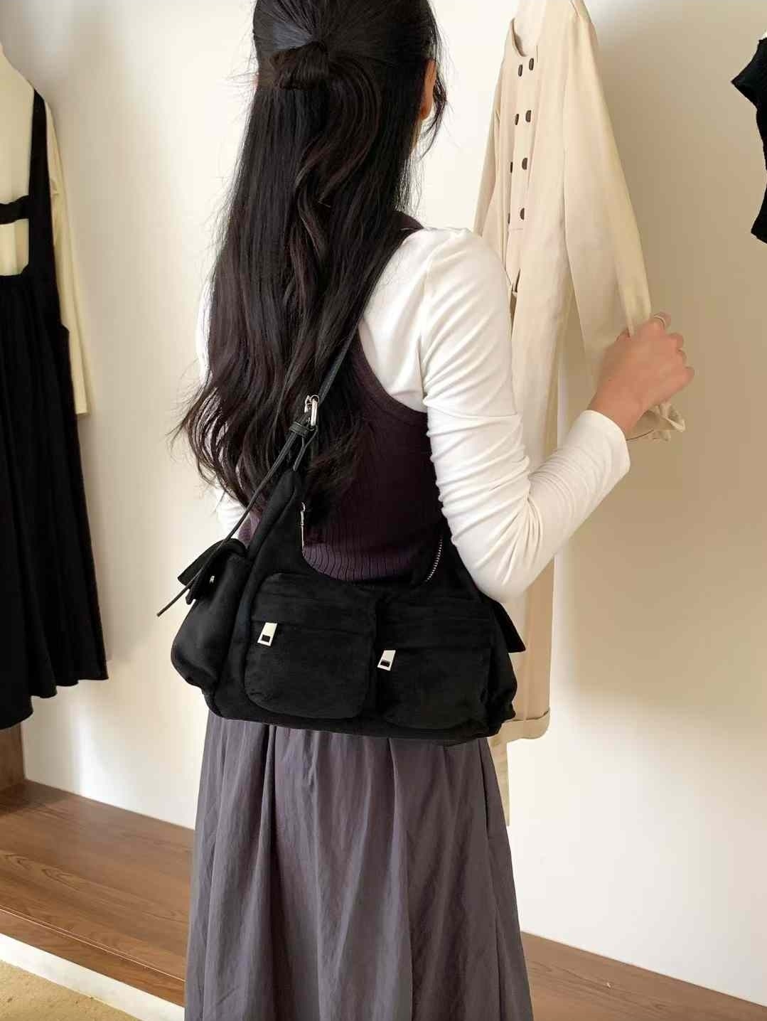 スエード調ジップポケットショルダーバッグ | 詳細画像3
