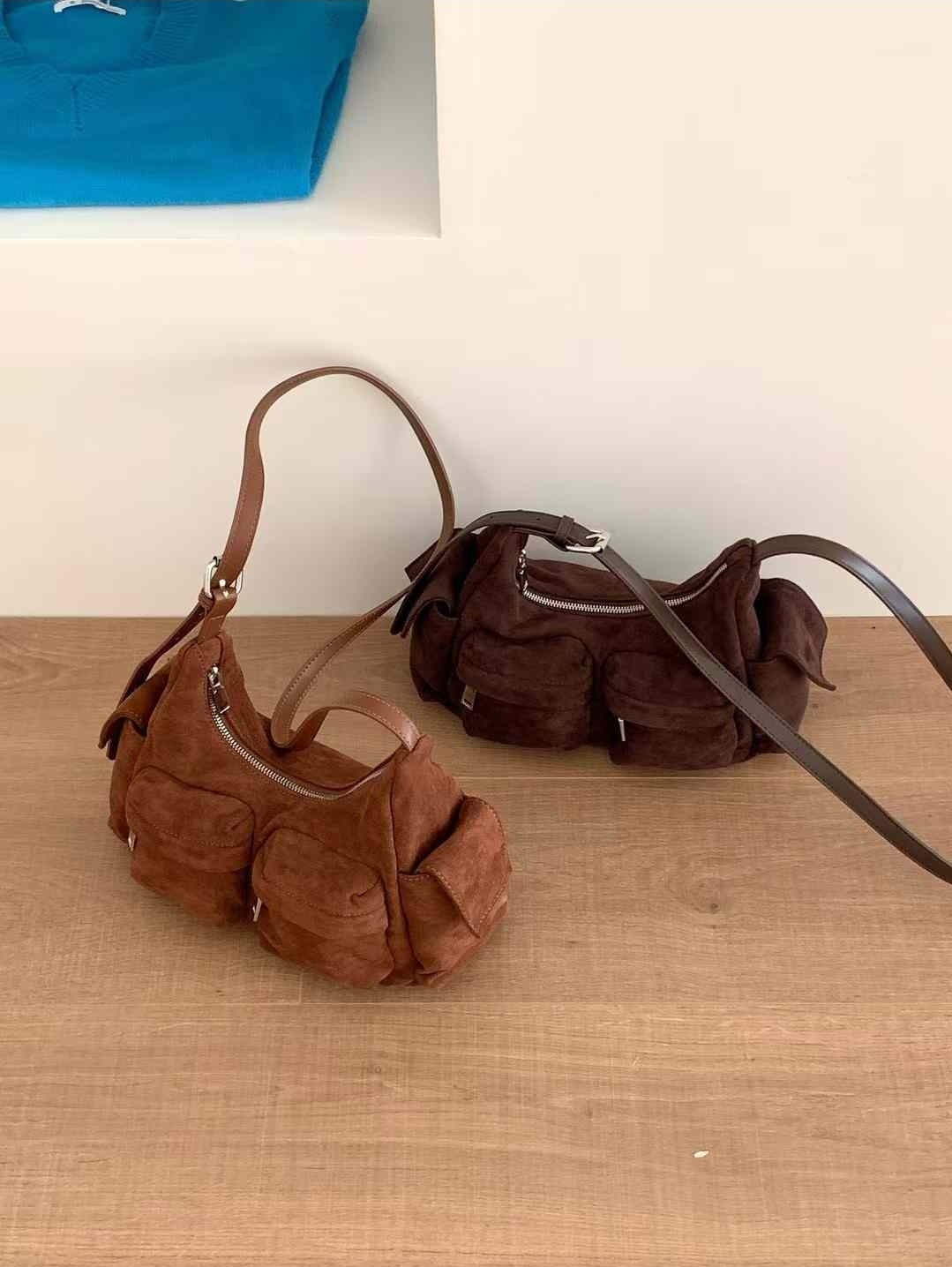 スエード調ジップポケットショルダーバッグ | 詳細画像4