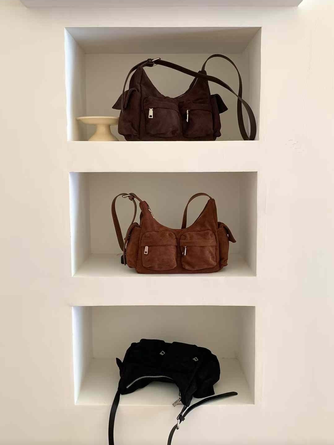 スエード調ジップポケットショルダーバッグ | 詳細画像5