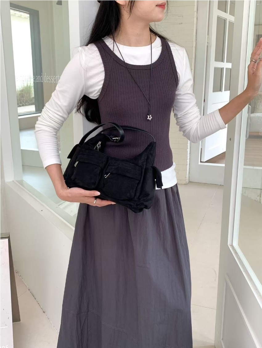 スエード調ジップポケットショルダーバッグ | 詳細画像8