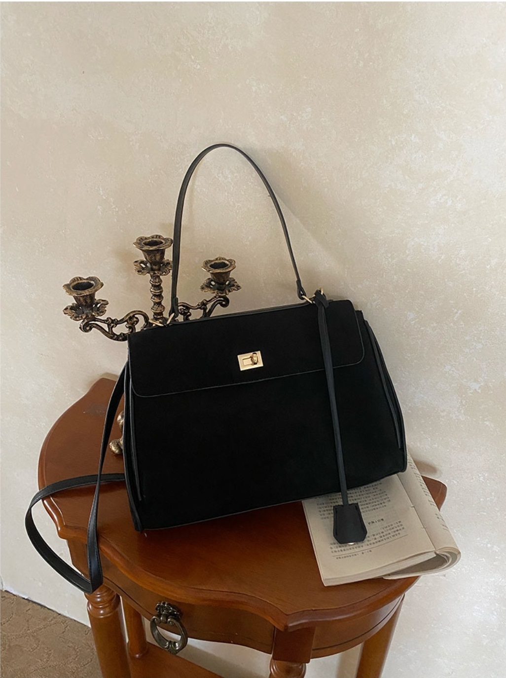 タグ付2WAYスエード調バックルフラップバッグ | 詳細画像12