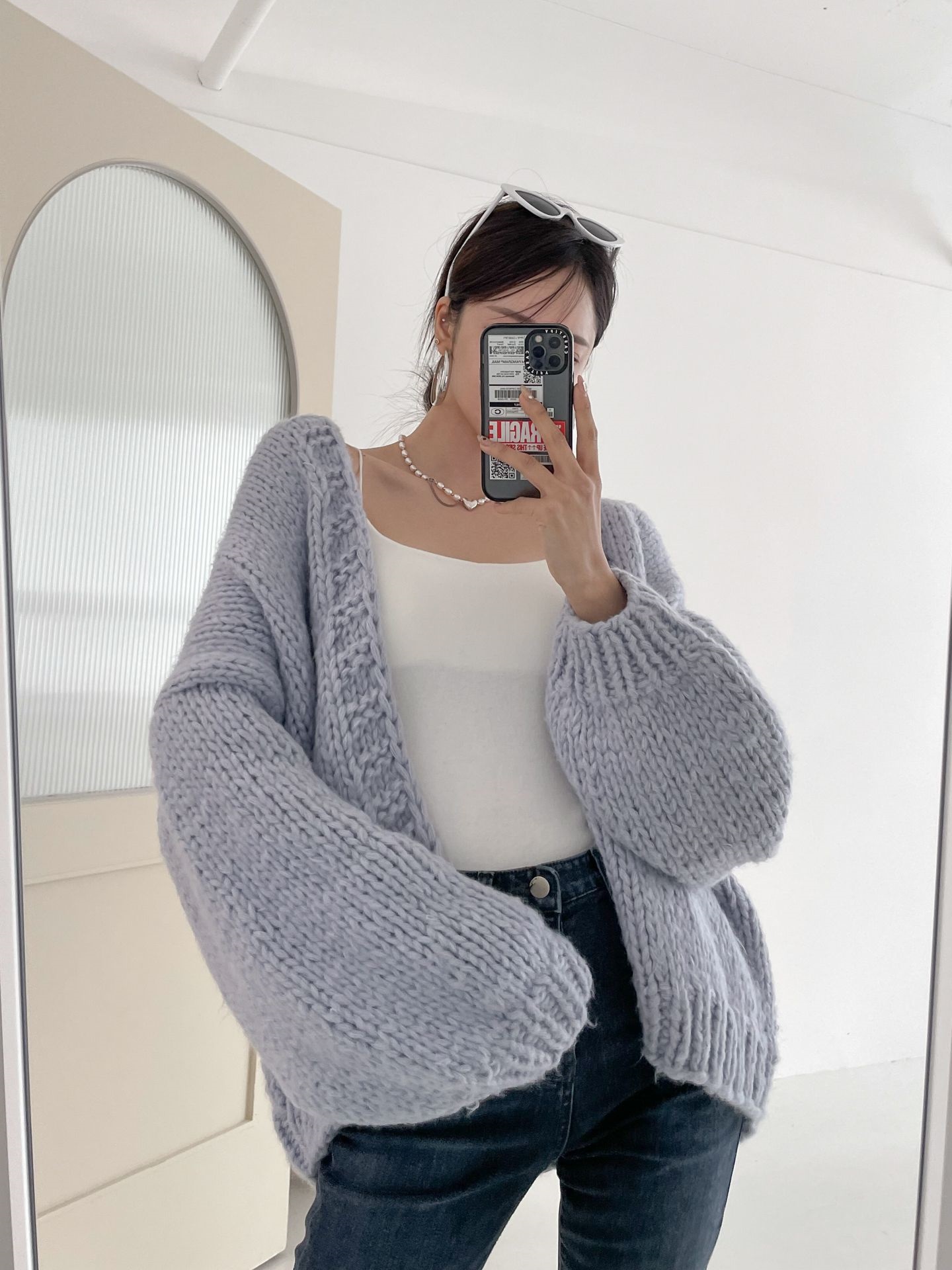 ウールローゲージオープンカーディガン | 詳細画像6