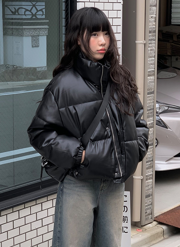 マットエコレザー中綿ジャンパー | レディースファッション通販 - DHOLIC