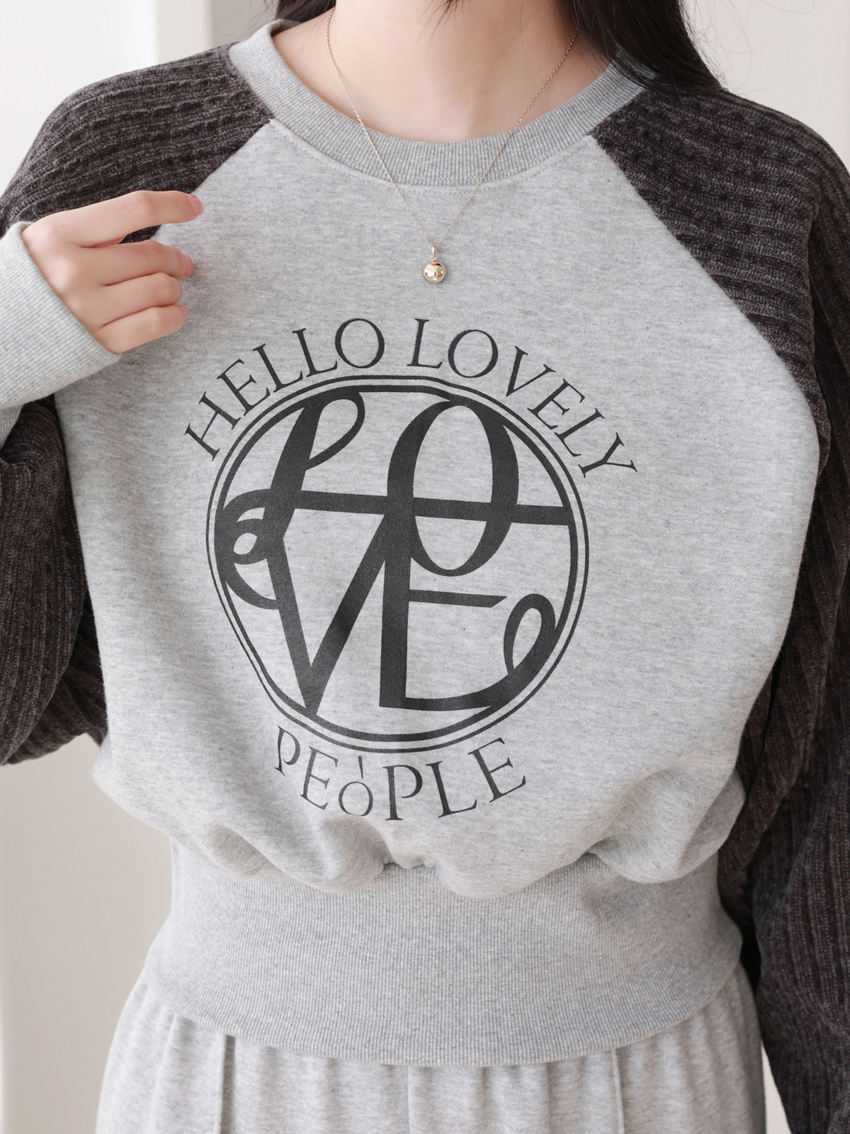 裏起毛リブラグランLOVEロゴスウェット&イージーパンツSET | 詳細画像13