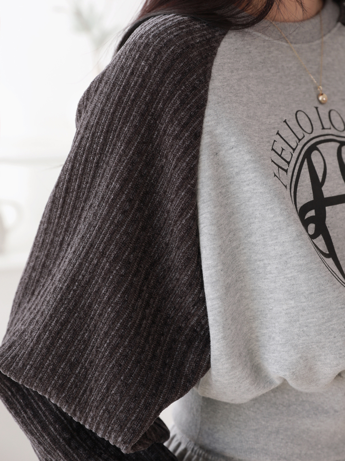 裏起毛リブラグランLOVEロゴスウェット&イージーパンツSET | 詳細画像16