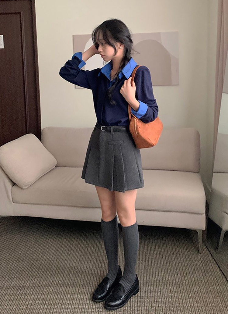 メルトンタッチプリーツミニスカート | レディースファッション通販