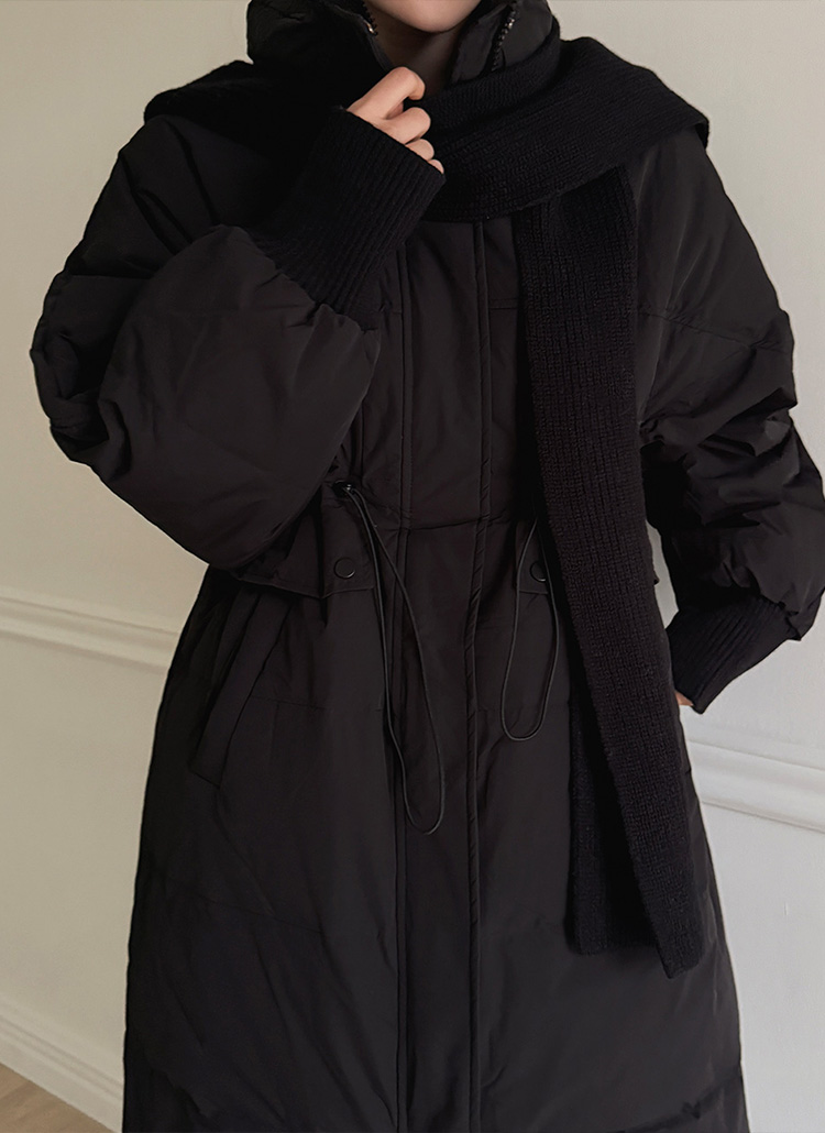 フードマフラー付ロングダウンジャンパー | レディースファッション