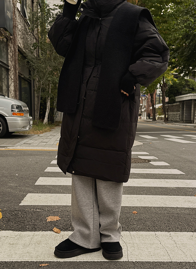 新品タグ付✨ ディニテコリエ　ロングダウン　2way マフラー付　異素材切り替え ルイルエブティック RUIRUE BOUTIQUE リバーシブルダウンマフラー付き