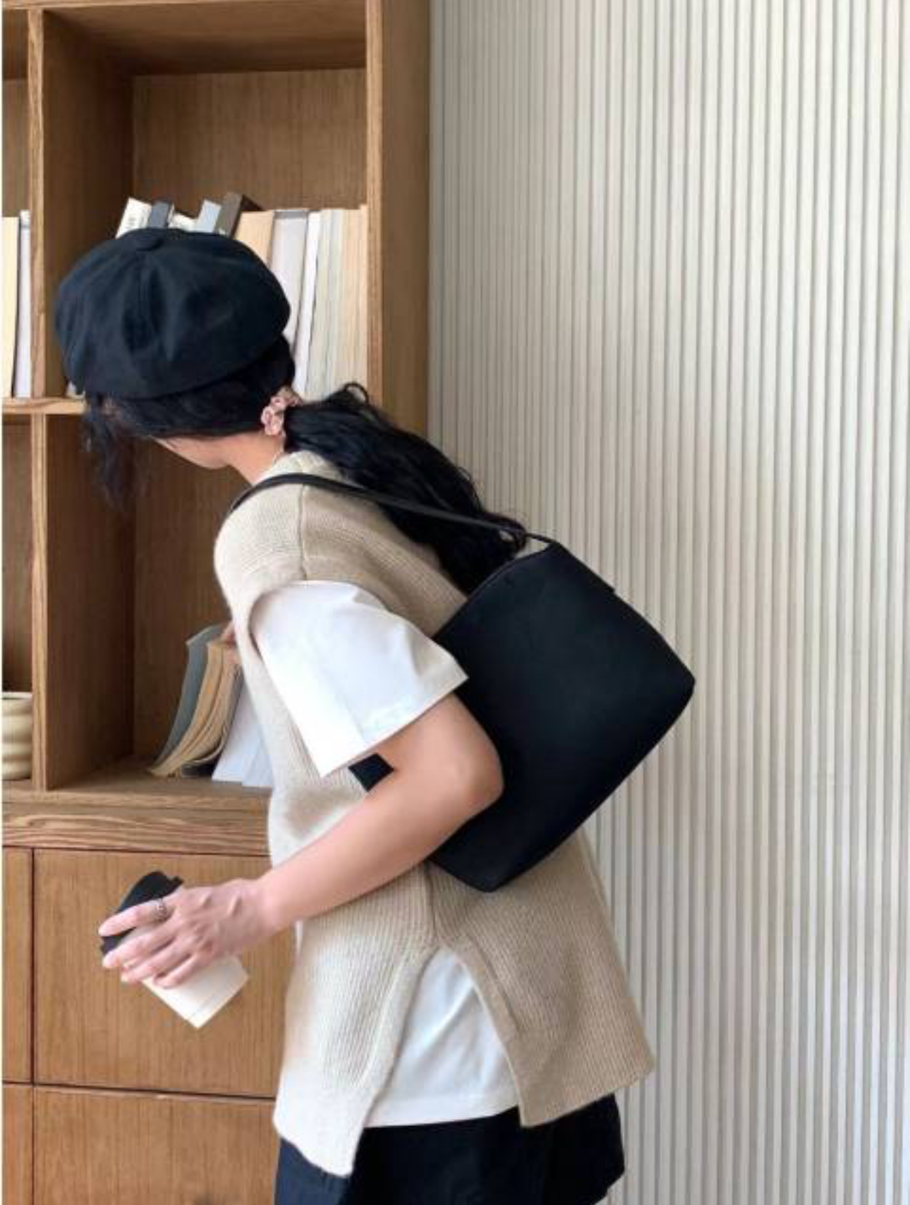 レザー調ハンドルエコスエードバッグ | 詳細画像6