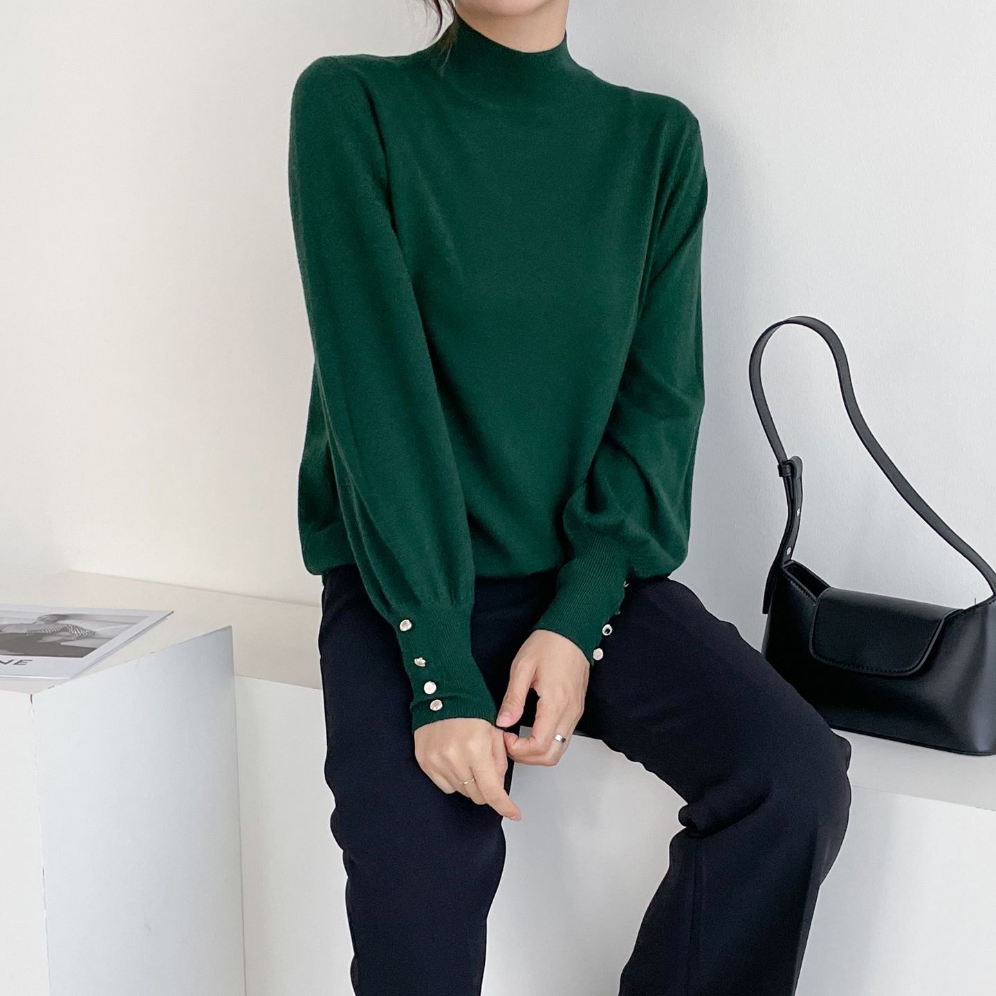 ボタンスリーブハーフネックニット | 詳細画像2