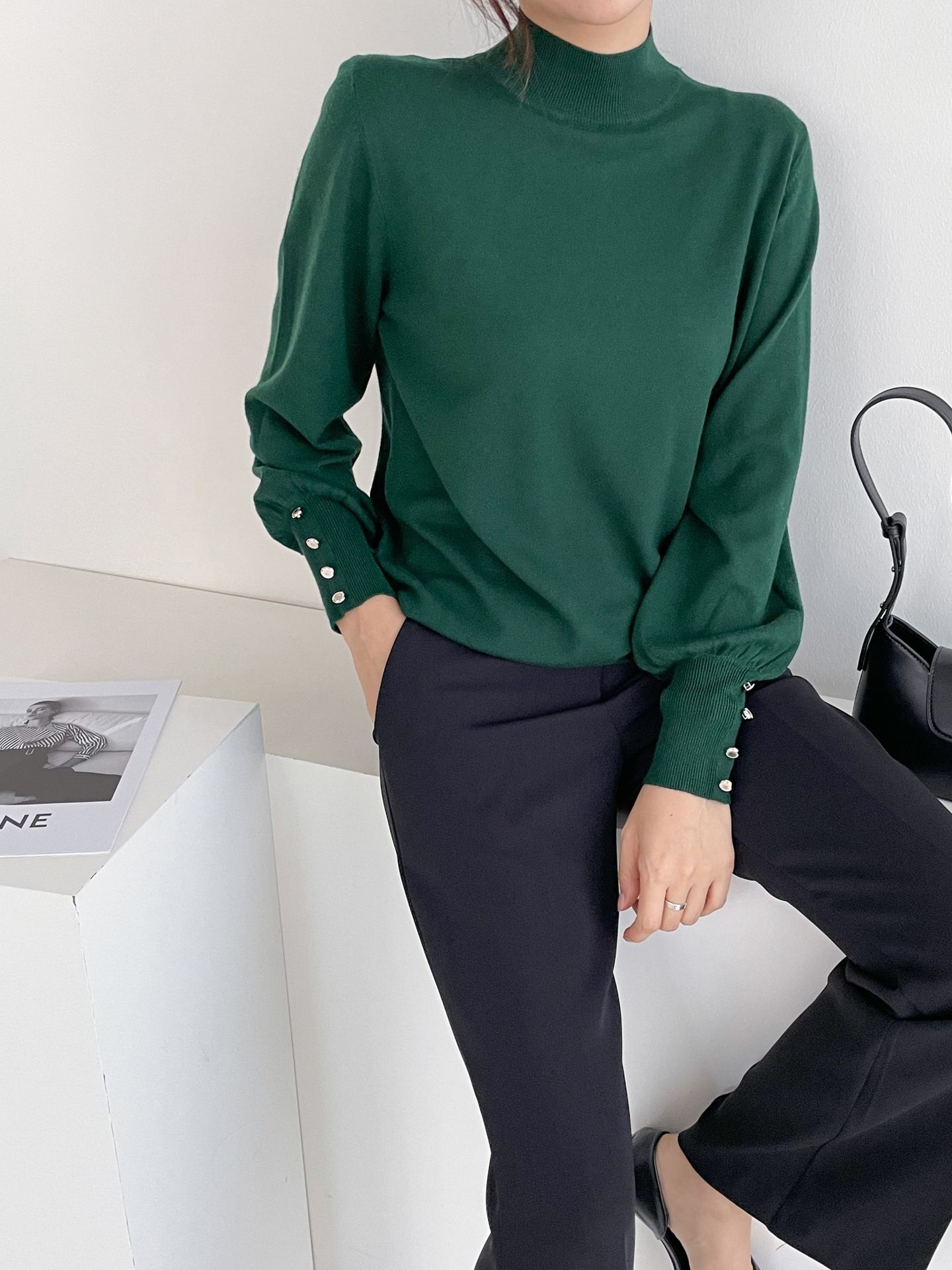 ボタンスリーブハーフネックニット | 詳細画像5