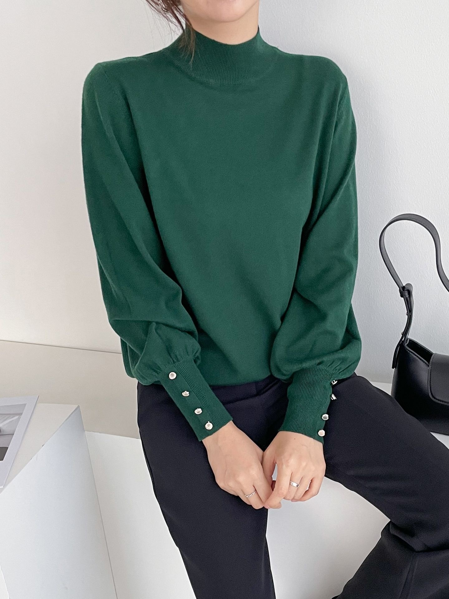 ボタンスリーブハーフネックニット | 詳細画像11