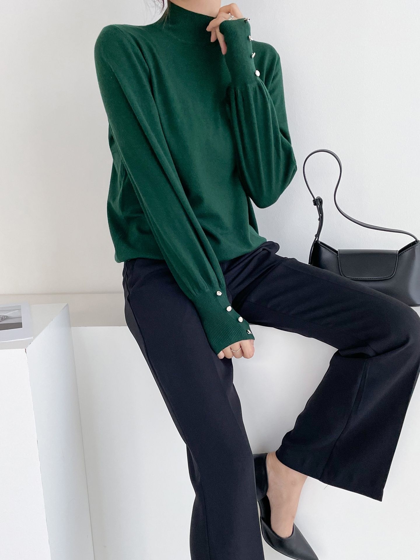 ボタンスリーブハーフネックニット | 詳細画像12