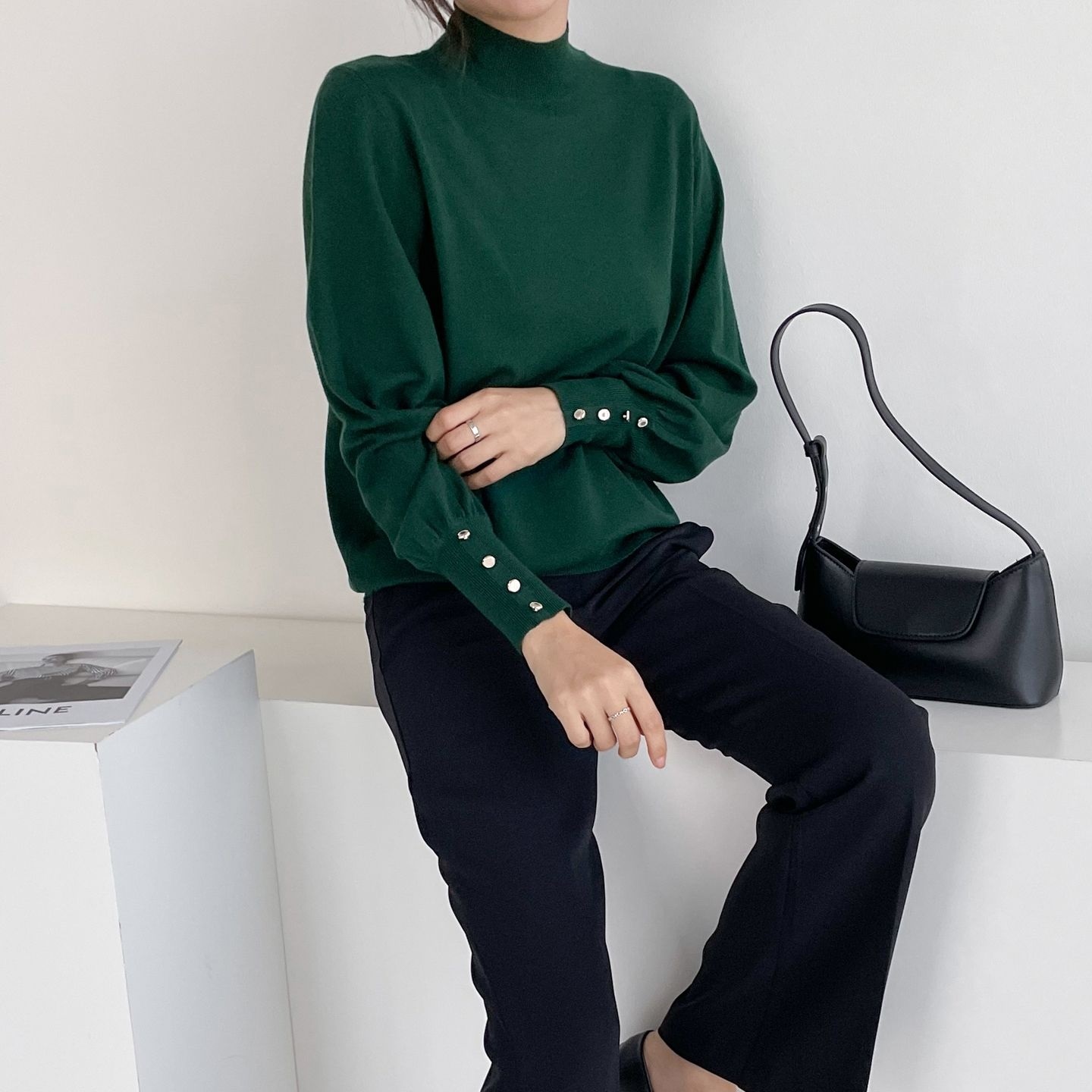 ボタンスリーブハーフネックニット | 詳細画像17