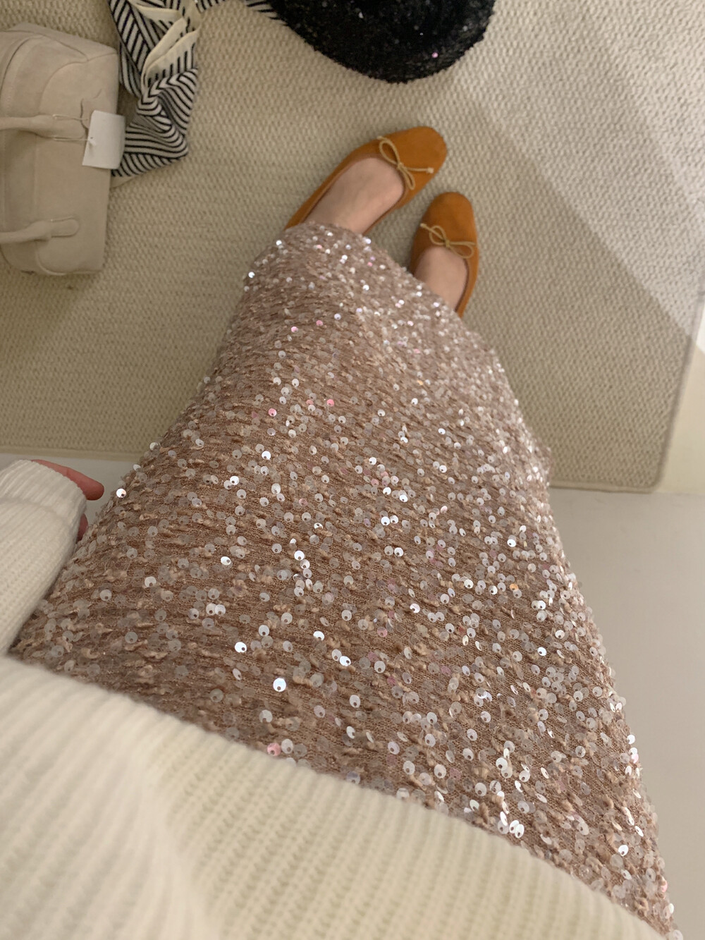 スパンコールスリットIラインスカート | 詳細画像4