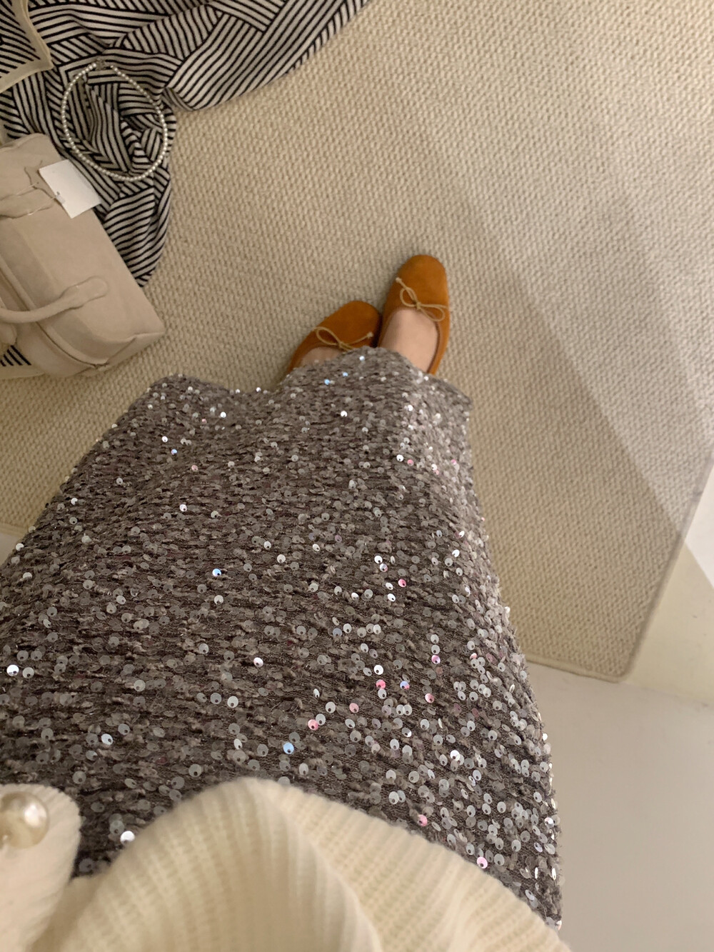 スパンコールスリットIラインスカート | 詳細画像6