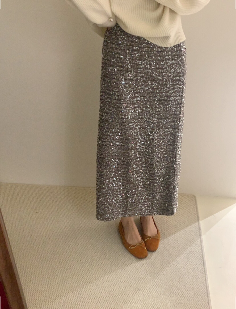 スパンコールスリットIラインスカート | 詳細画像7