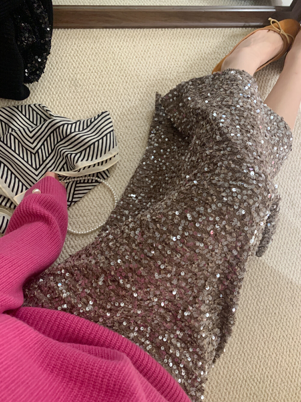 スパンコールスリットIラインスカート | 詳細画像5