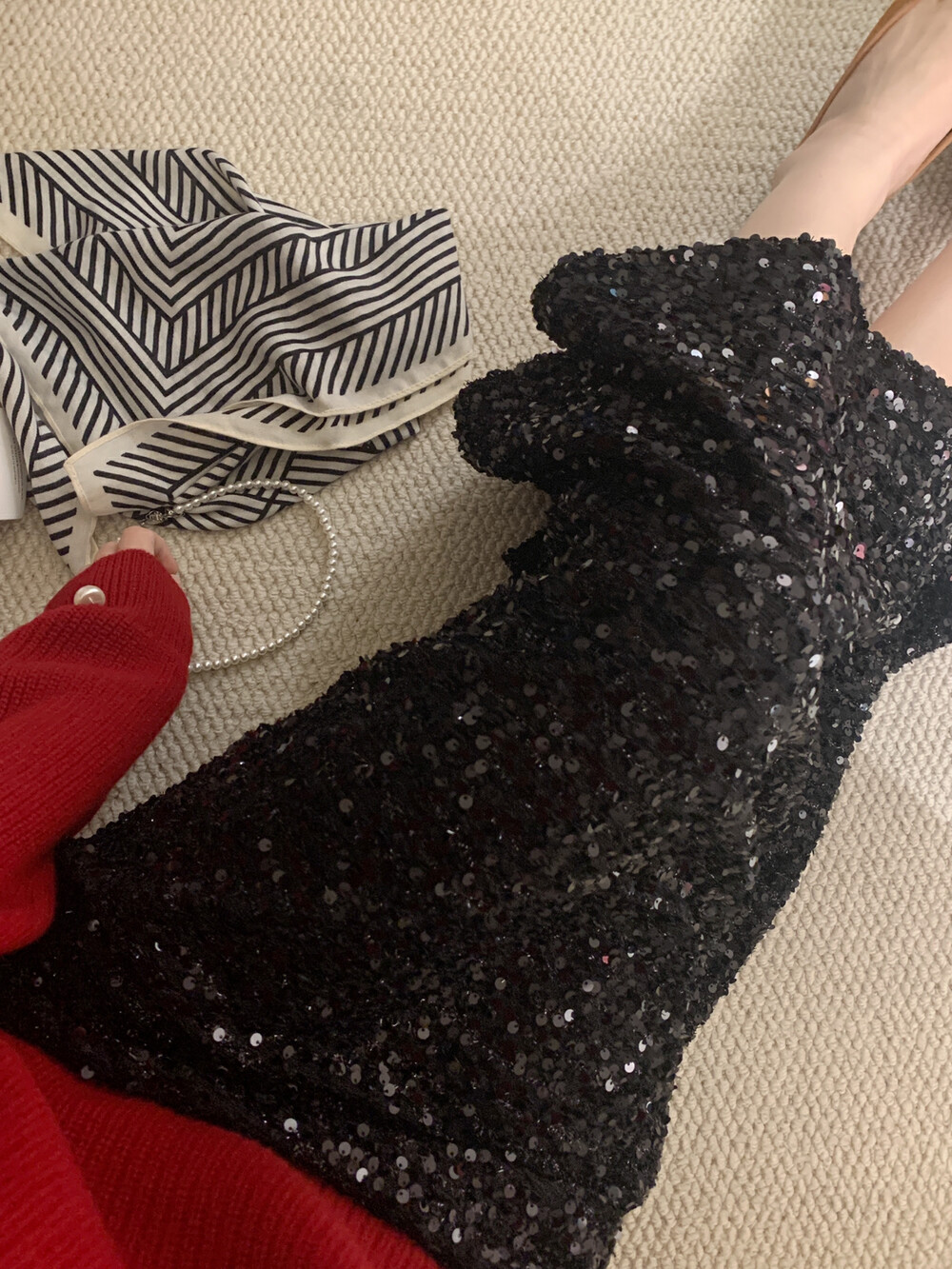 スパンコールスリットIラインスカート | 詳細画像10