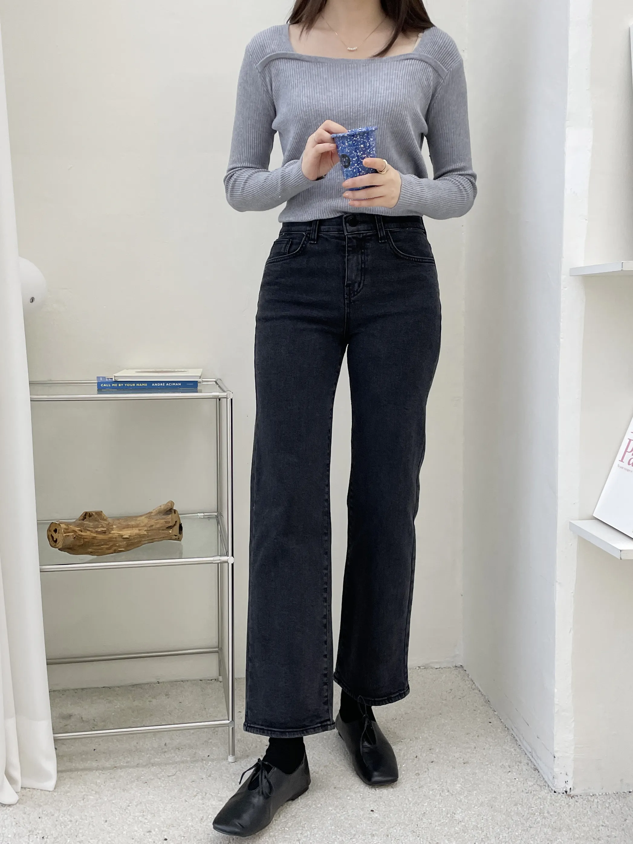 裏起毛スリムストレートデニムパンツ | 詳細画像1