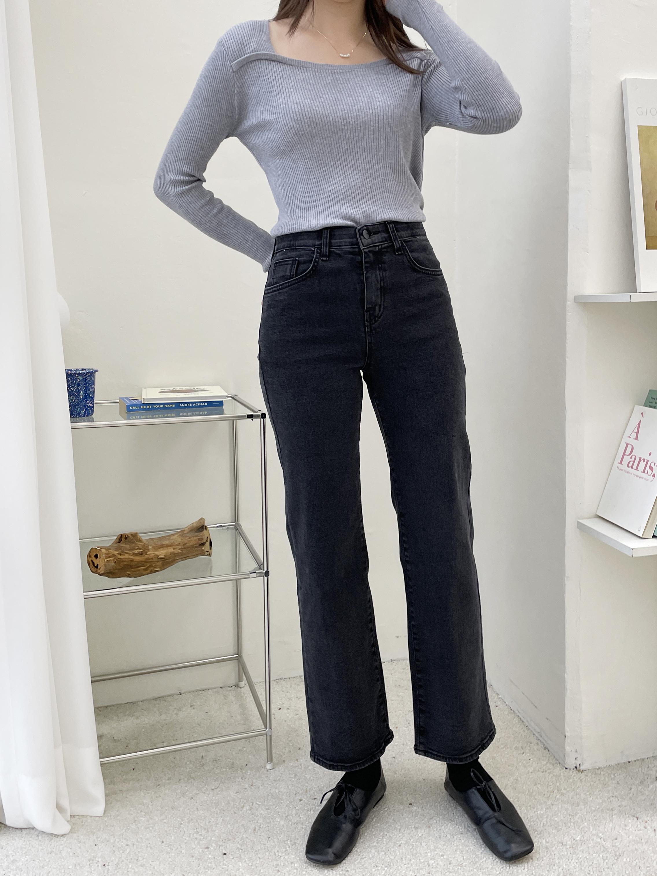 裏起毛スリムストレートデニムパンツ | 詳細画像4