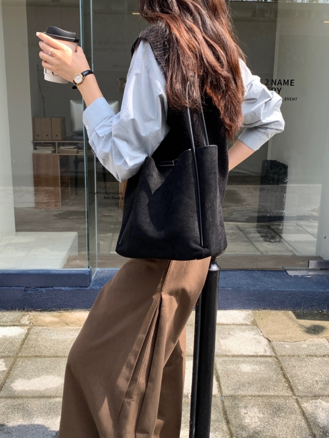 2WAYスエード調パイピングビッグバッグ | 詳細画像7