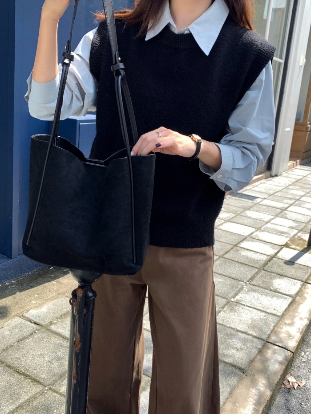 2WAYスエード調パイピングビッグバッグ | 詳細画像9