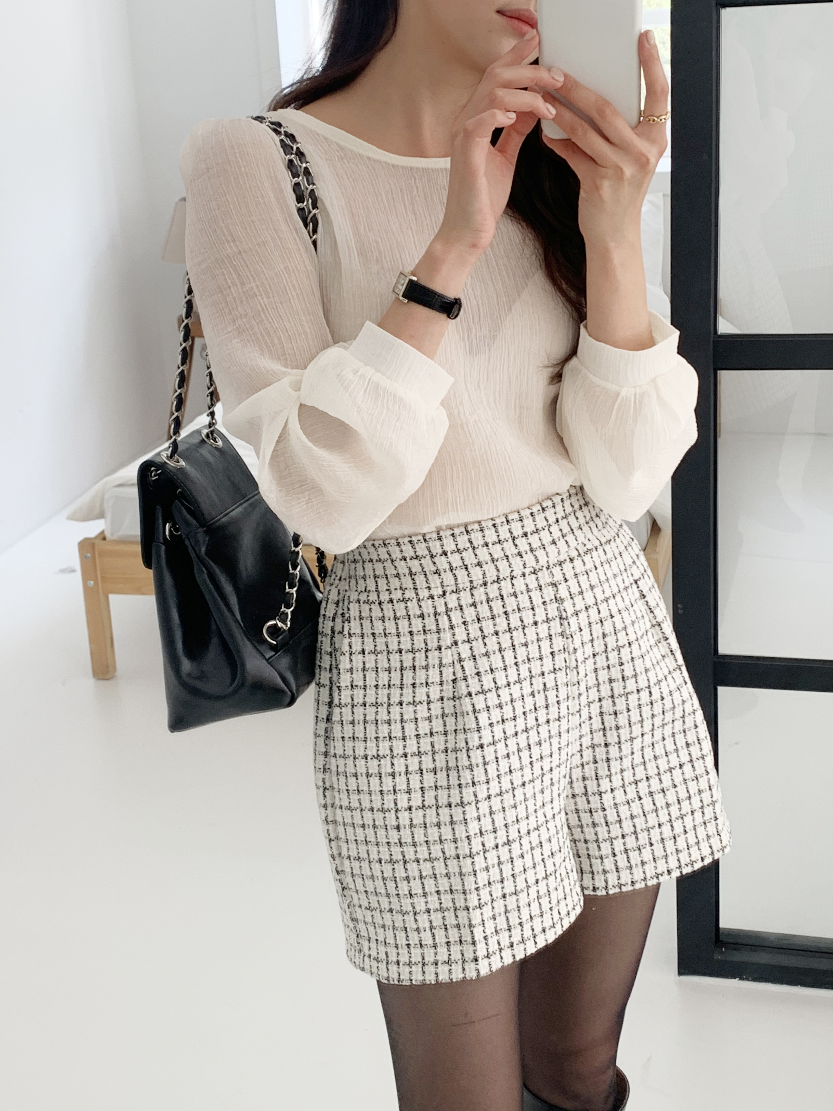 バックゴムツイードタックショートパンツ | 詳細画像4