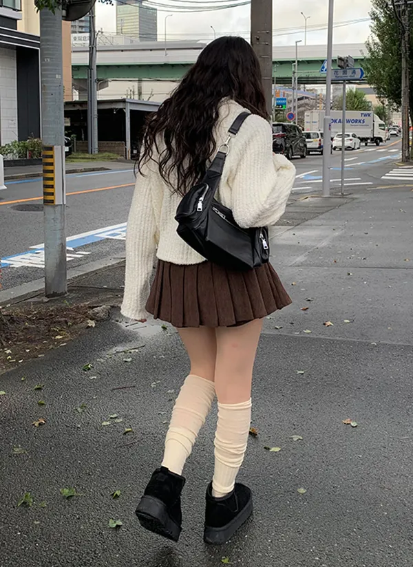 コーデュロイプリーツスリットミニスカートパンツ | anyonemore | 詳細画像1