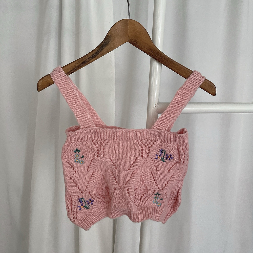 花柄刺繍パンチングキャミソール&カーディガンSET | レディース