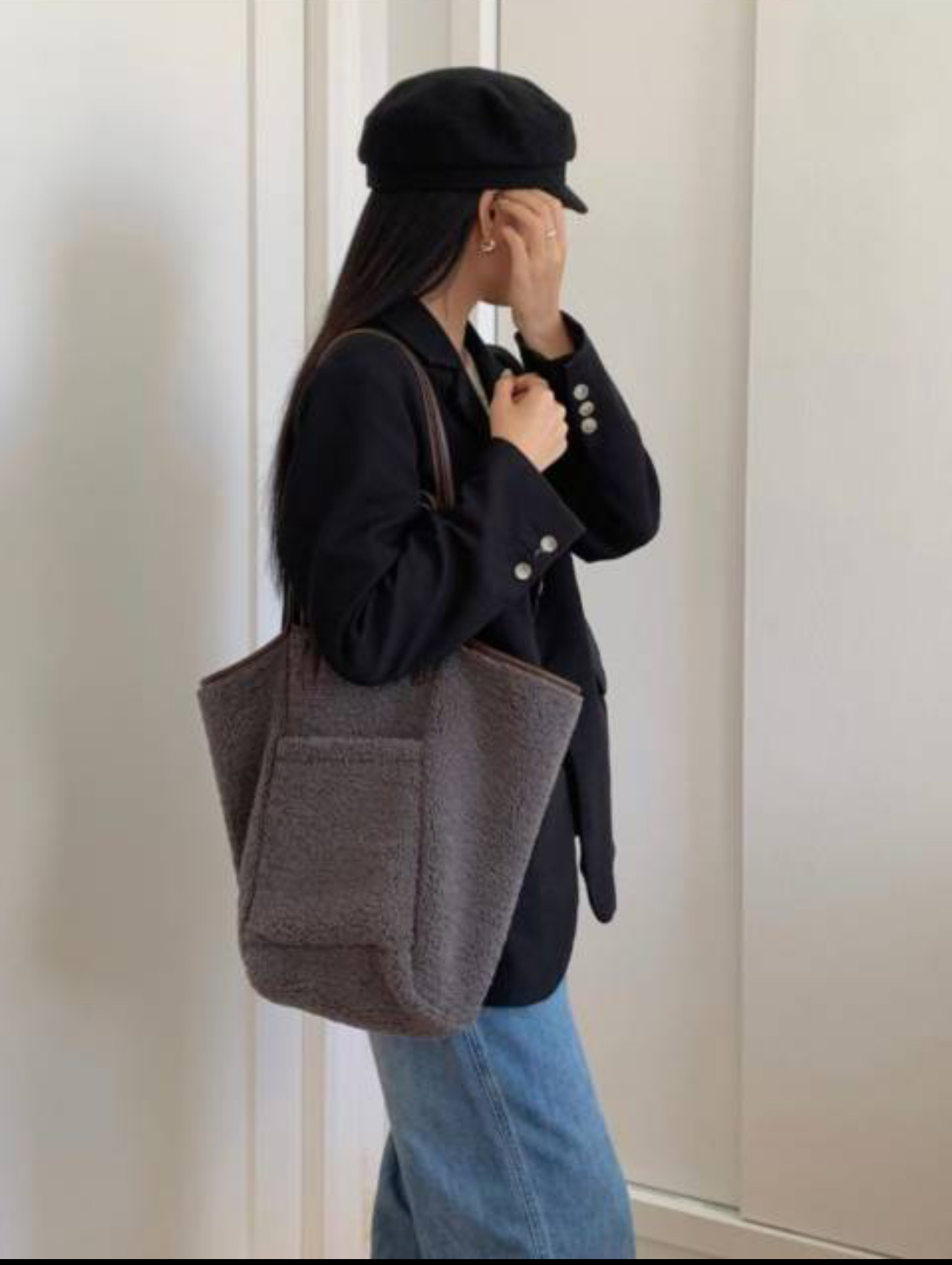 リバーシブルムートン風トートバッグ | 詳細画像4