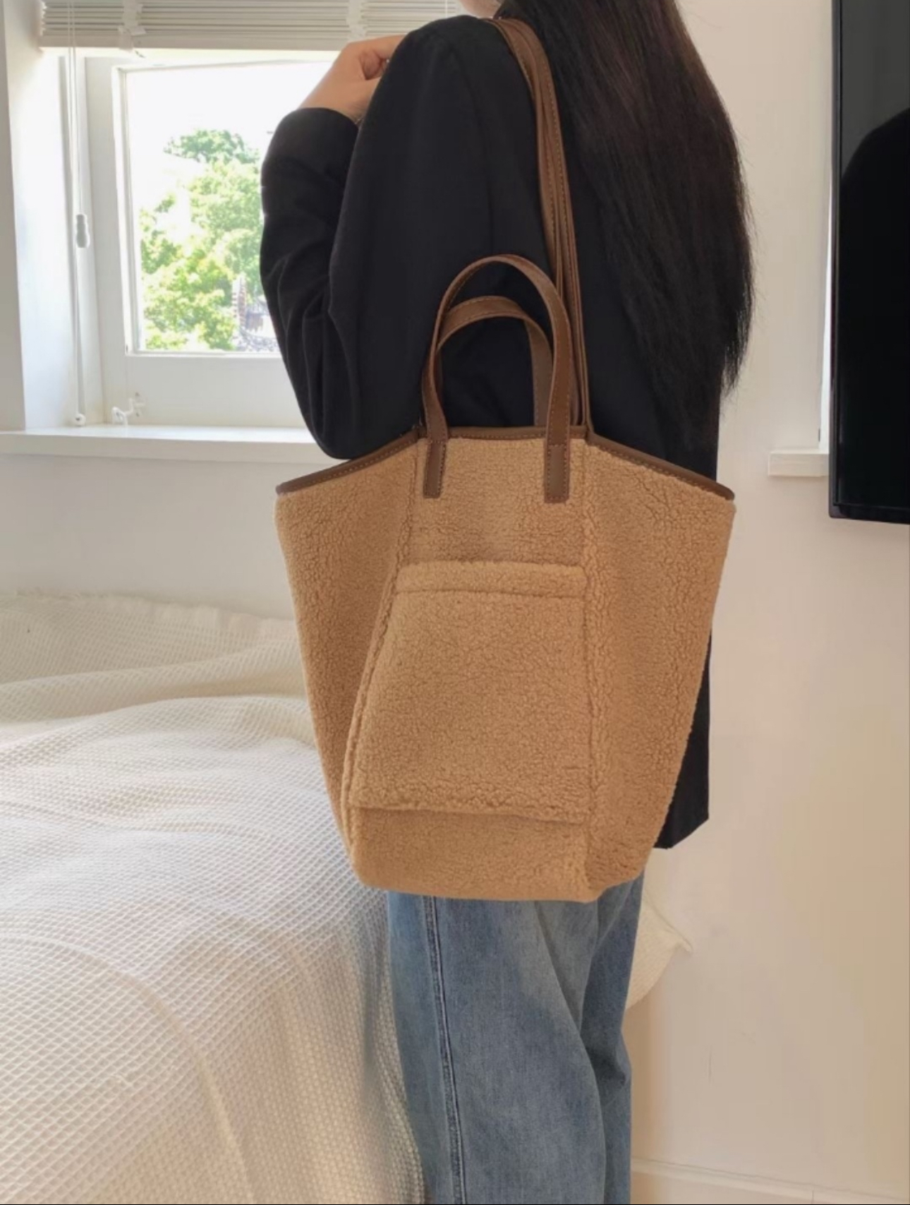 リバーシブルムートン風トートバッグ | 詳細画像6