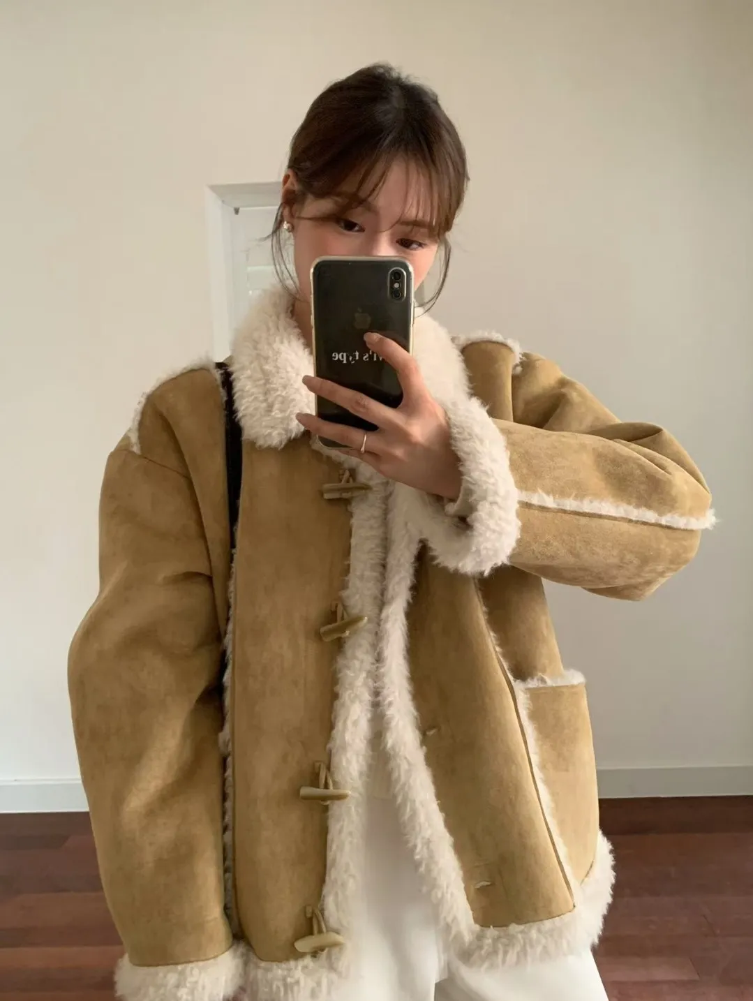 トグルボタンムートン調ポケットジャケット | レディースファッション  