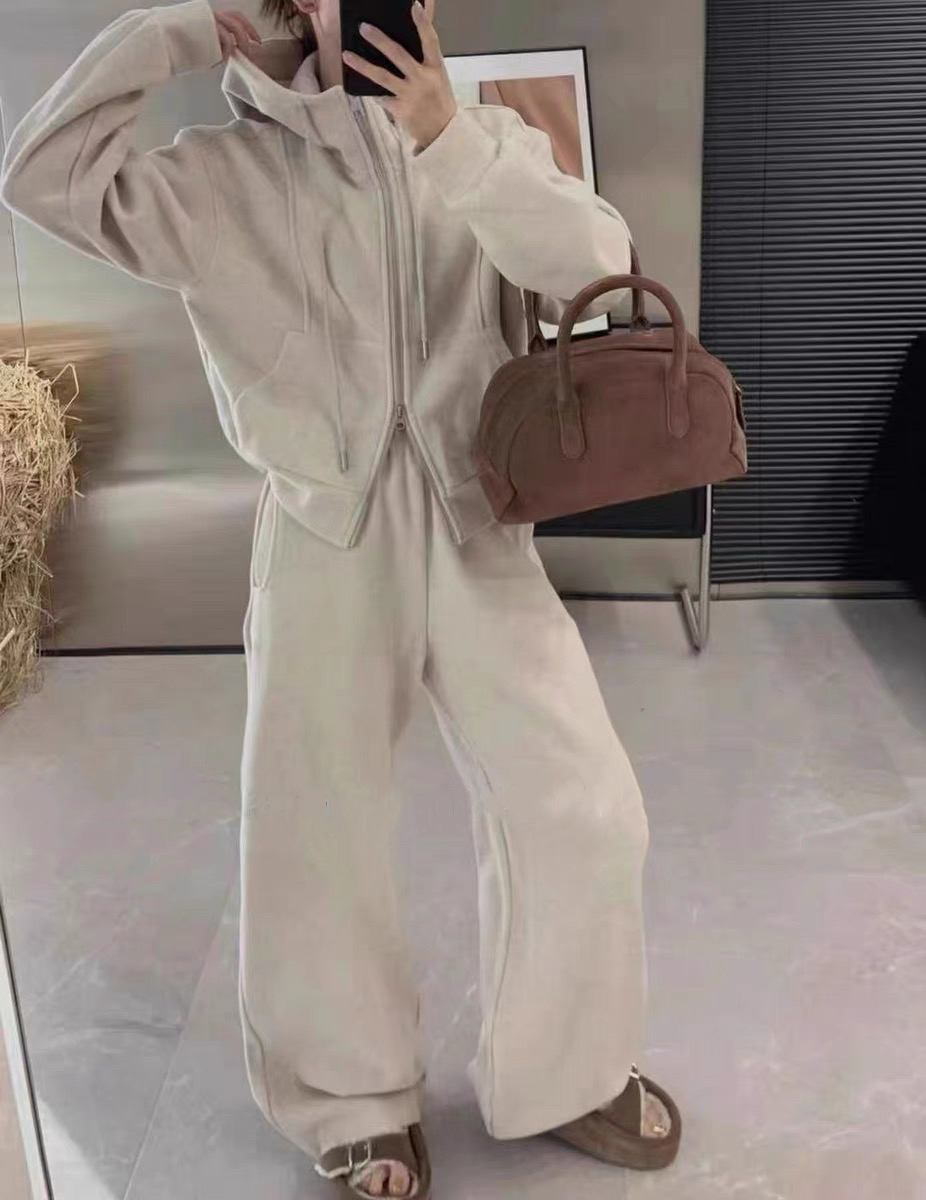 裏起毛ダブルジップパーカー&ワイドパンツSET | 詳細画像3