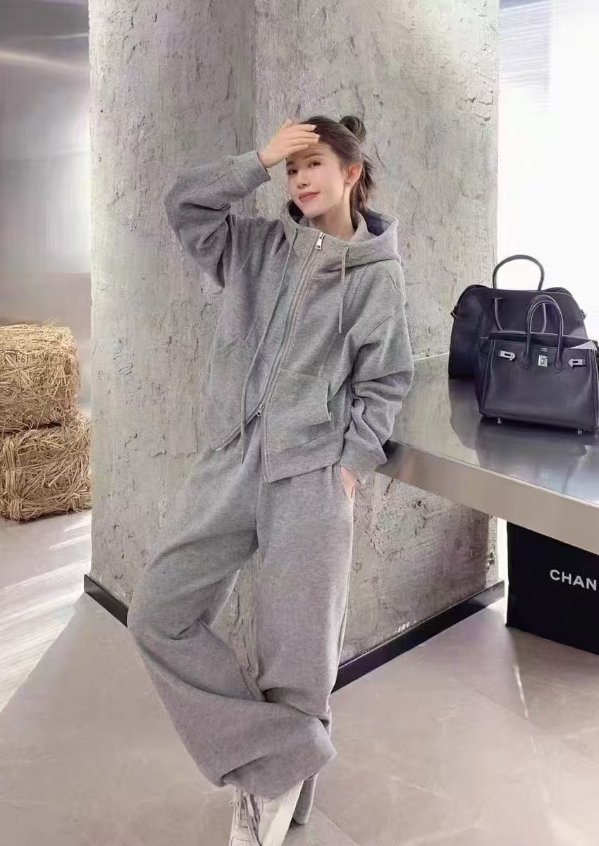 裏起毛ダブルジップパーカー&ワイドパンツSET | 詳細画像4