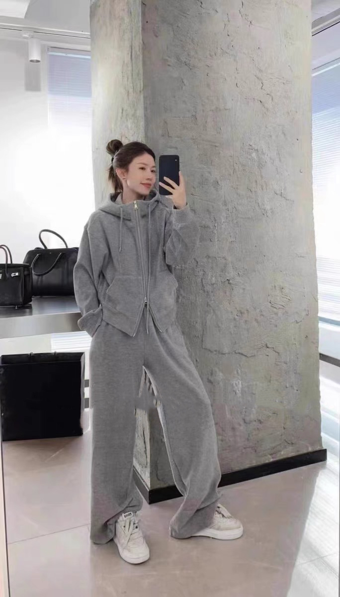 裏起毛ダブルジップパーカー&ワイドパンツSET | 詳細画像5