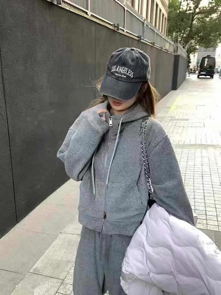 裏起毛ダブルジップパーカー&ワイドパンツSET | 詳細画像6