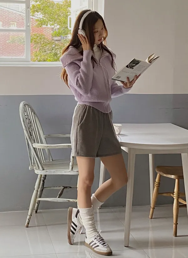 ワイドカラージップアップニットカーディガン | fromiss | 詳細画像1