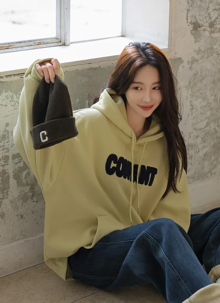 ファー裏地ボア英字パーカー | chicfox | 詳細画像1