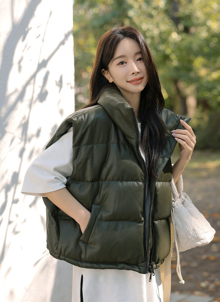 エコレザーダウンベスト | レディースファッション通販 - DHOLIC