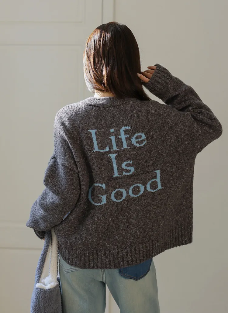 Life is Goodツーポケニットカーディガン | chicfox | 詳細画像1