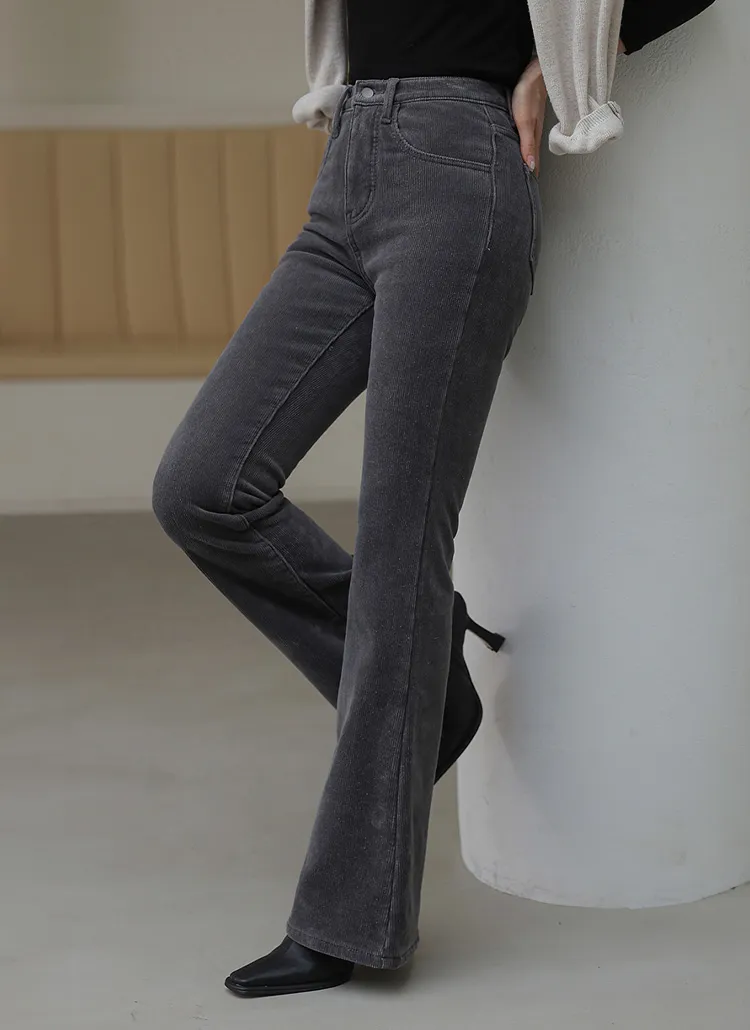 2TYPEファー裏地コーデュロイフレアパンツ | chicfox | 詳細画像1