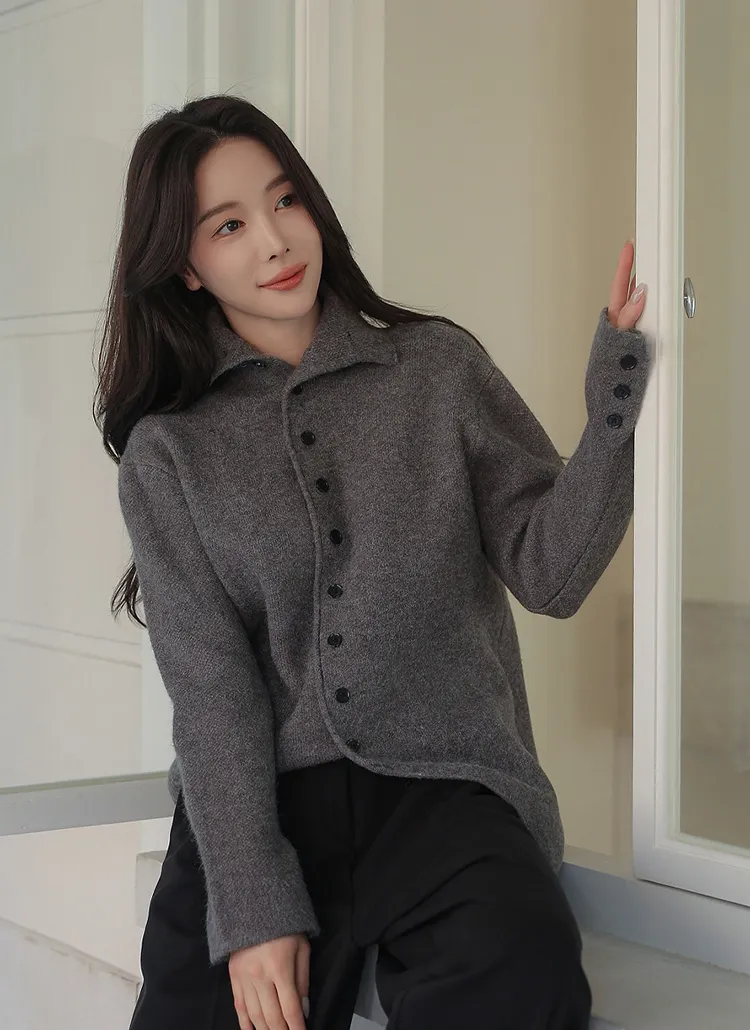 ハイネックアンバランスカーディガン | chicfox | 詳細画像1